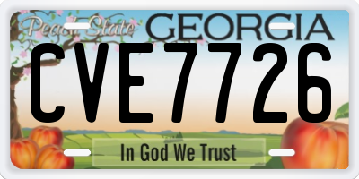 GA license plate CVE7726