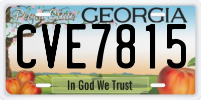 GA license plate CVE7815