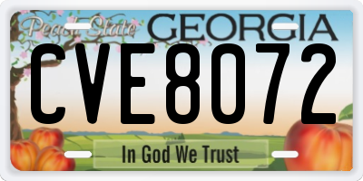 GA license plate CVE8072
