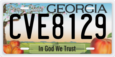 GA license plate CVE8129