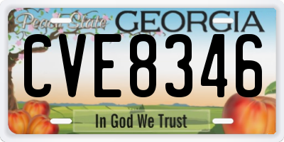 GA license plate CVE8346