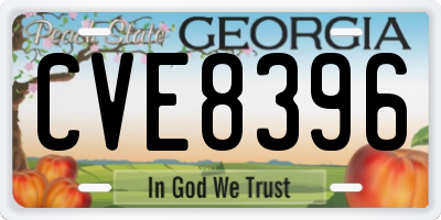 GA license plate CVE8396