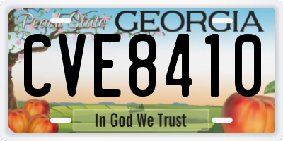 GA license plate CVE8410