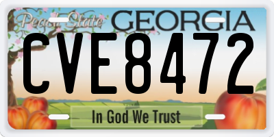 GA license plate CVE8472