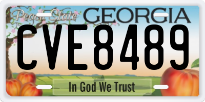 GA license plate CVE8489