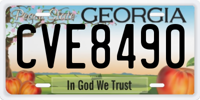 GA license plate CVE8490