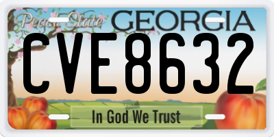 GA license plate CVE8632