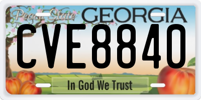 GA license plate CVE8840