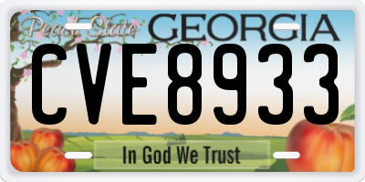 GA license plate CVE8933