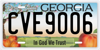 GA license plate CVE9006