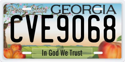 GA license plate CVE9068