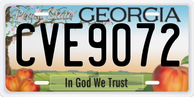 GA license plate CVE9072