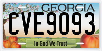 GA license plate CVE9093