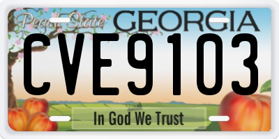 GA license plate CVE9103