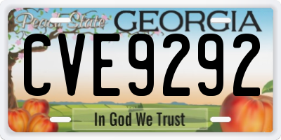 GA license plate CVE9292