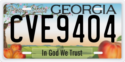 GA license plate CVE9404
