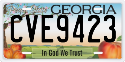 GA license plate CVE9423