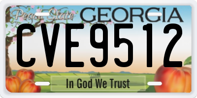 GA license plate CVE9512