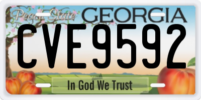 GA license plate CVE9592