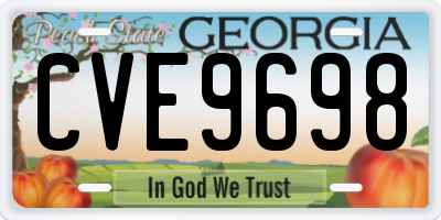 GA license plate CVE9698
