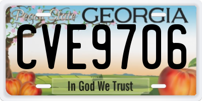 GA license plate CVE9706