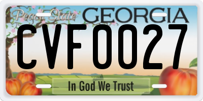 GA license plate CVF0027