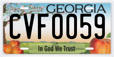 GA license plate CVF0059
