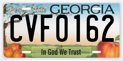 GA license plate CVF0162