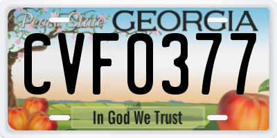 GA license plate CVF0377