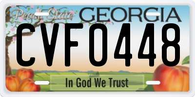 GA license plate CVF0448