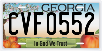 GA license plate CVF0552