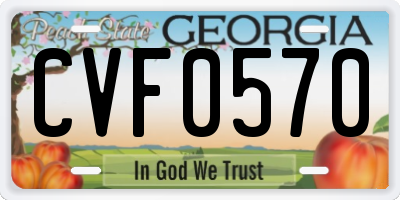 GA license plate CVF0570