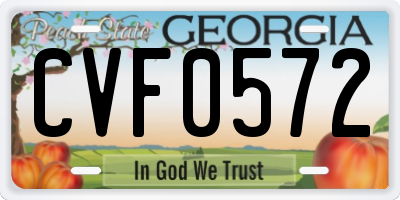 GA license plate CVF0572