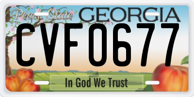 GA license plate CVF0677