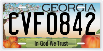 GA license plate CVF0842