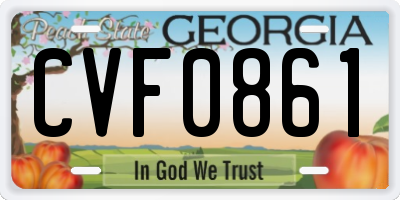 GA license plate CVF0861