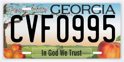 GA license plate CVF0995