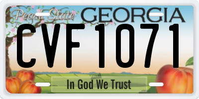 GA license plate CVF1071