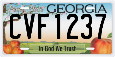 GA license plate CVF1237