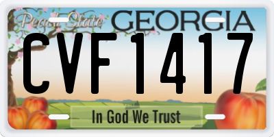 GA license plate CVF1417