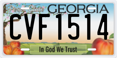 GA license plate CVF1514