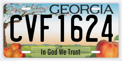GA license plate CVF1624