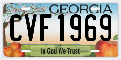 GA license plate CVF1969