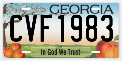 GA license plate CVF1983