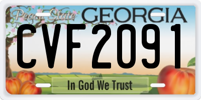 GA license plate CVF2091