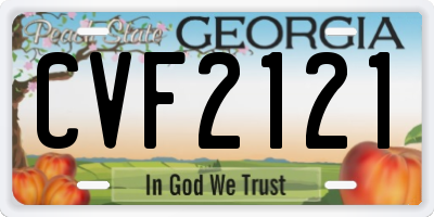 GA license plate CVF2121