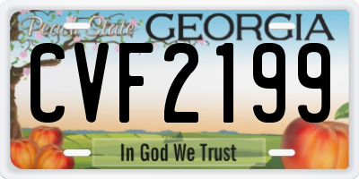 GA license plate CVF2199