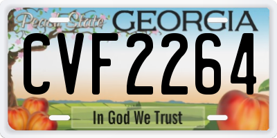 GA license plate CVF2264