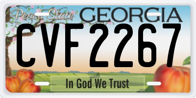 GA license plate CVF2267