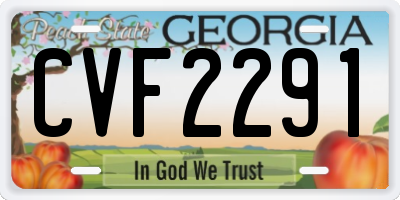 GA license plate CVF2291